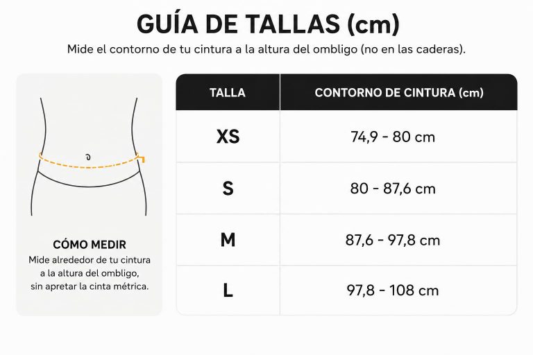 Guia tallas cinturón crossfit
